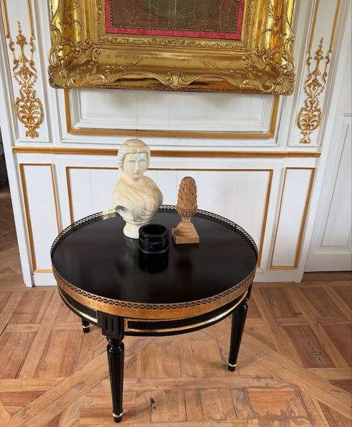 Side table with brass trimming~