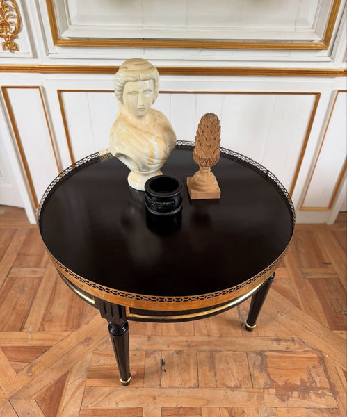 Side table with brass trimming~