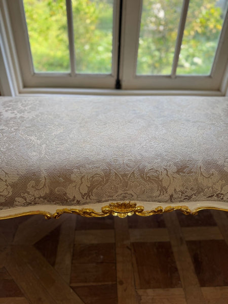 Louis XV elegant bench in ivory & gold~