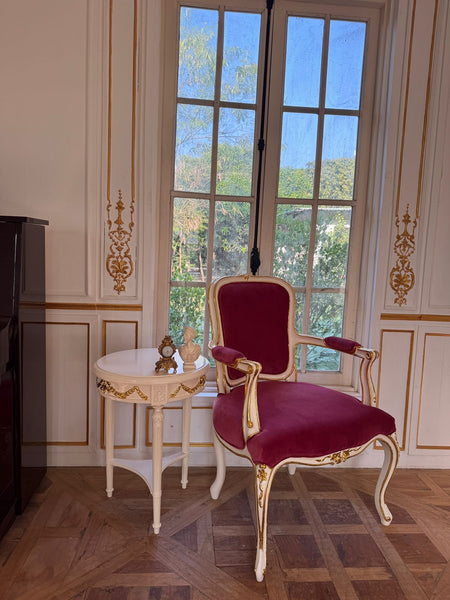Louis XV elegant Armchair with subtle gold leafing  ~