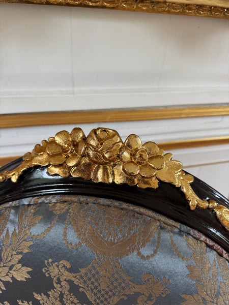 Louis XVI elegant fauteuil in black~