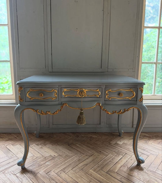 Louis XV desk/  bureau plat with gold leafing~