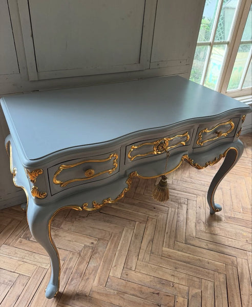 Louis XV desk/  bureau plat with gold leafing~