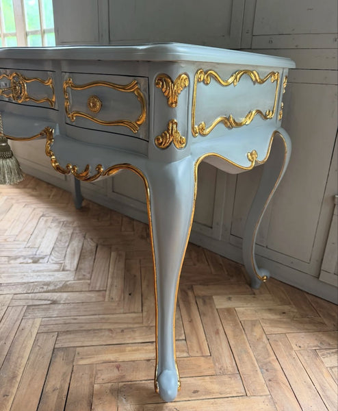 Louis XV desk/  bureau plat with gold leafing~