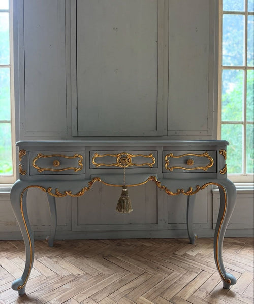 Louis XV desk/  bureau plat with gold leafing~