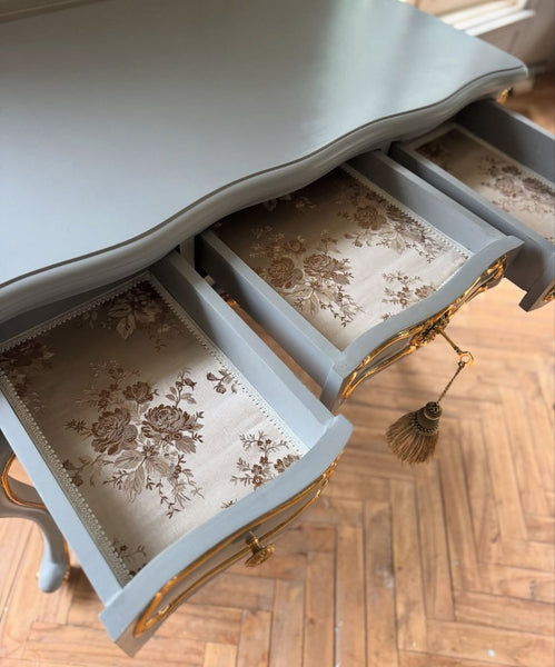 Louis XV desk/  bureau plat with gold leafing~