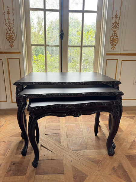 Louis XV nesting table with beautiful hand made molding in silhouette~