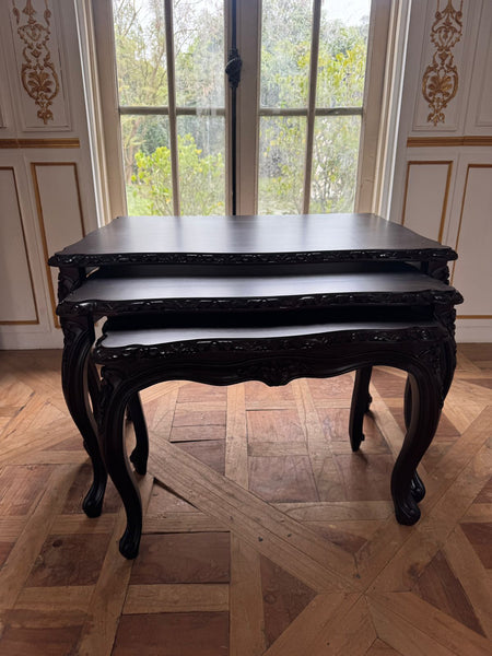 Louis XV nesting table with beautiful hand made molding in silhouette~