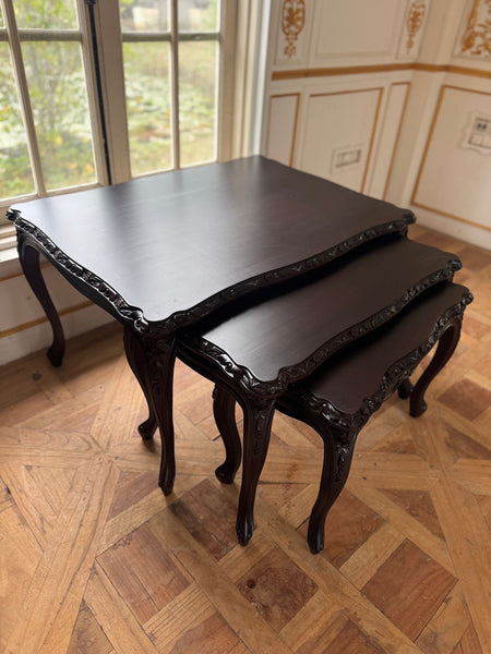 Louis XV nesting table with beautiful hand made molding in silhouette~