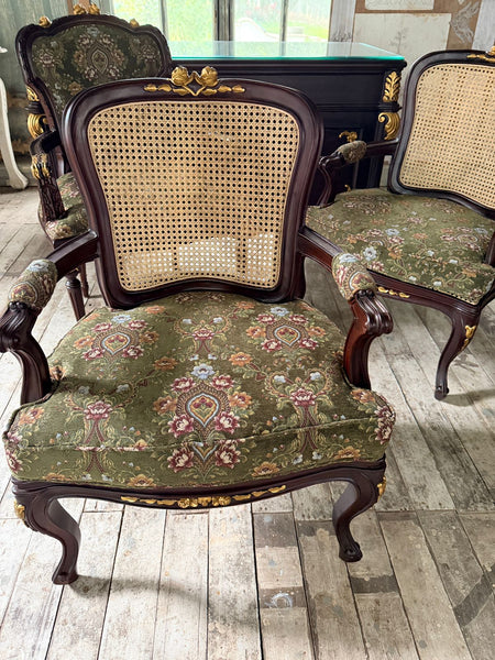 Louis XV wicker back armchair~