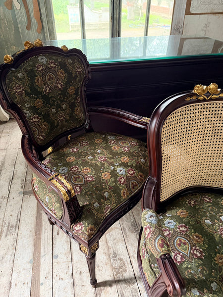 Louis XV wicker back armchair~