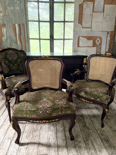 Louis XV wicker back armchair~