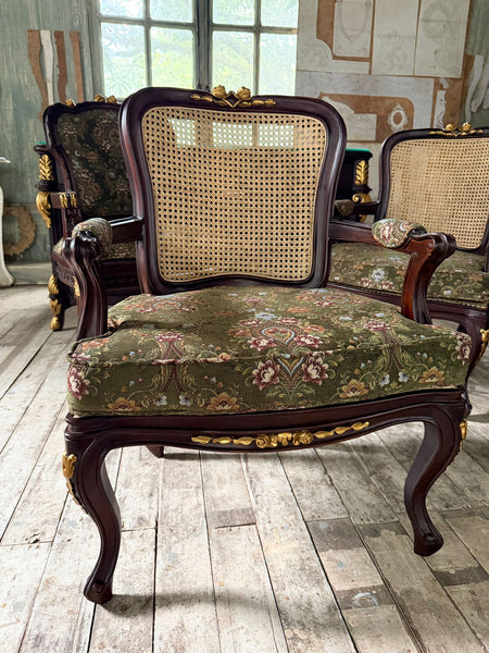 Louis XV wicker back armchair~