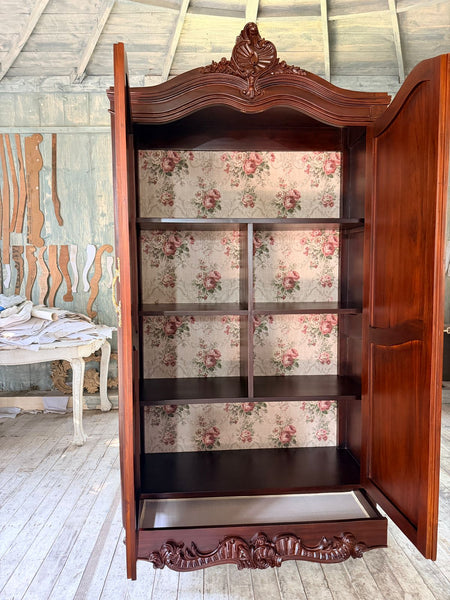Louis XV armoire with custom shelving~