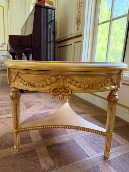 Louis XVI center table with ribbons and wreaths~