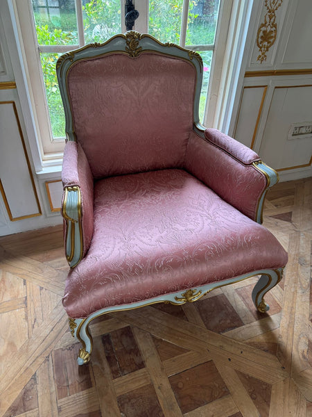 Bergère with Footstool in the classic Louis XV silhouette ~