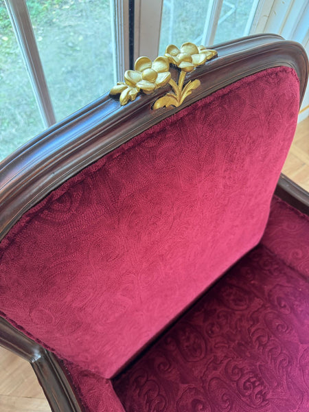 Louis XV classic Bergère in burgundy~