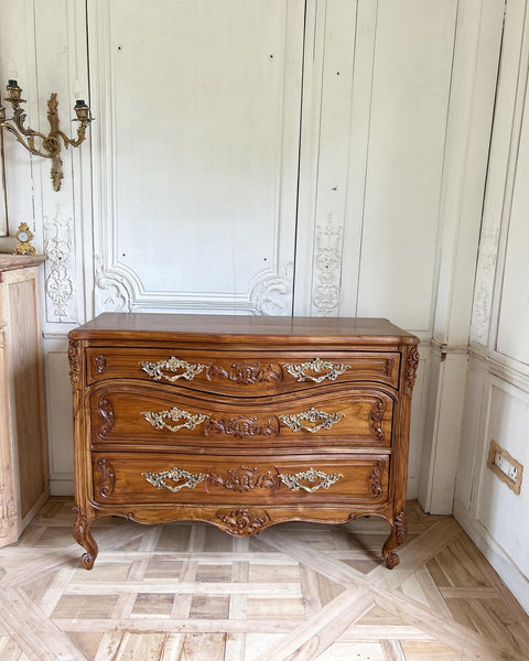 Classic Louis XV commode with custom rococo hardware