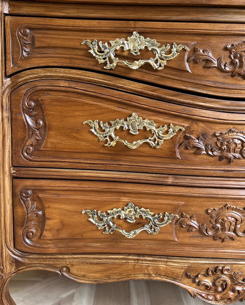 Classic Louis XV commode with custom rococo hardware