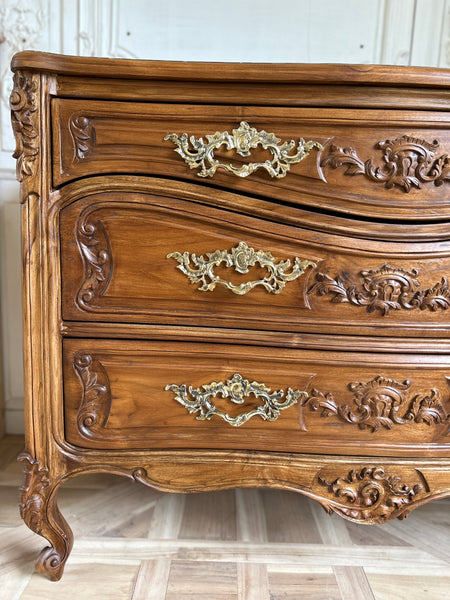 Classic Louis XV commode with custom rococo hardware