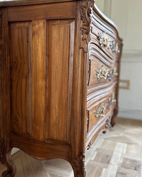 Classic Louis XV commode with custom rococo hardware