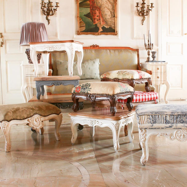 French Louis XV carved footstool