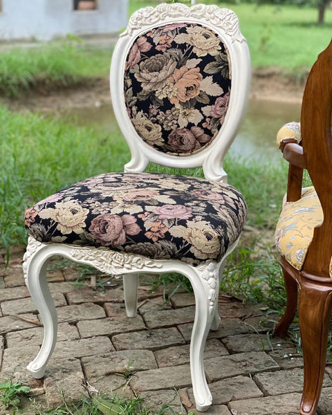 Louis XV dining chairs with exuberant bows