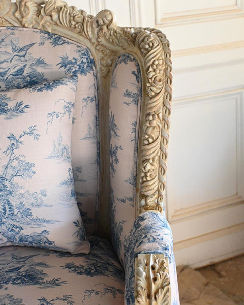Louis XVI style wingback chair