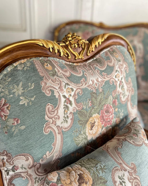 Louis XV armchairs with rococo details