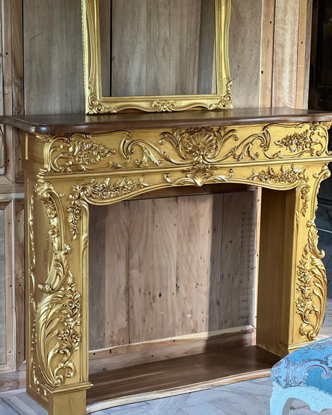Rococo revivival chimneypiece in stunning gold