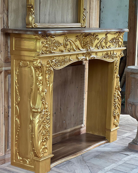 Rococo revivival chimneypiece in stunning gold