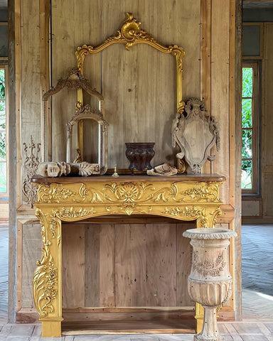 Rococo revival mantle in stunning gold