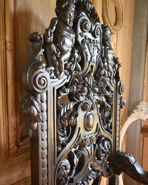 Renaissance revival style throne chair