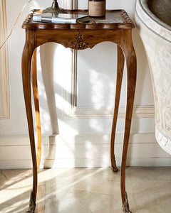 Sleek Louis XV side tables with elegant marquetry