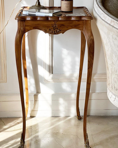 Sleek Louis XV side tables with elegant marquetry