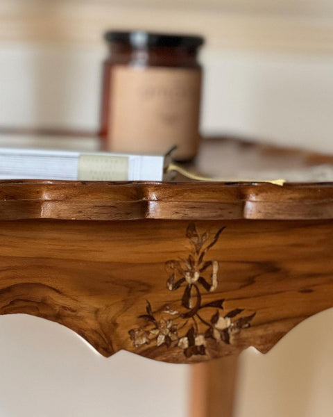 Sleek Louis XV side tables with elegant marquetry