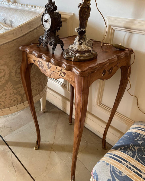 Sleek Louis XV side tables with elegant marquetry