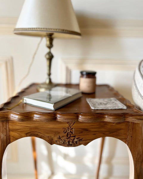 Sleek Louis XV side tables with elegant marquetry