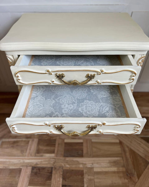 Louis XV side table with exuberant scrolls