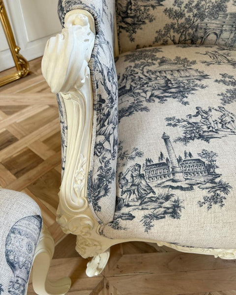 Wing chairs inspired by Louis XV