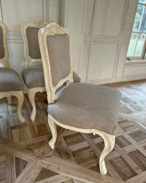Rococo dining side chairs with intense carvings