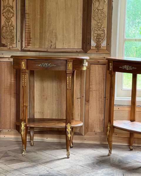 Side tables with exceptional marquetry~