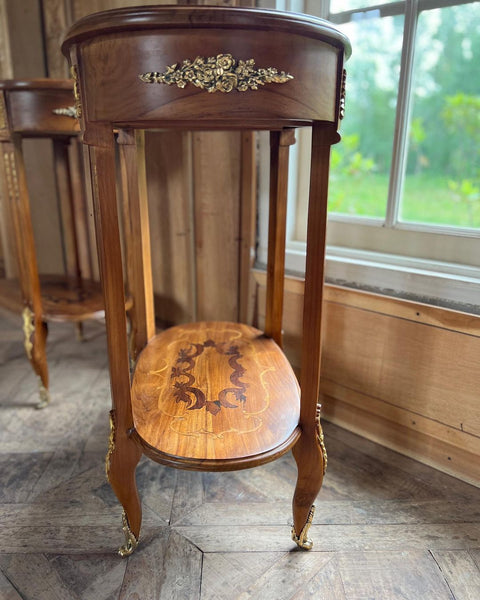Side tables with exceptional marquetry~