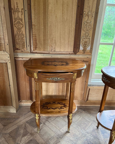 Side tables with exceptional marquetry~