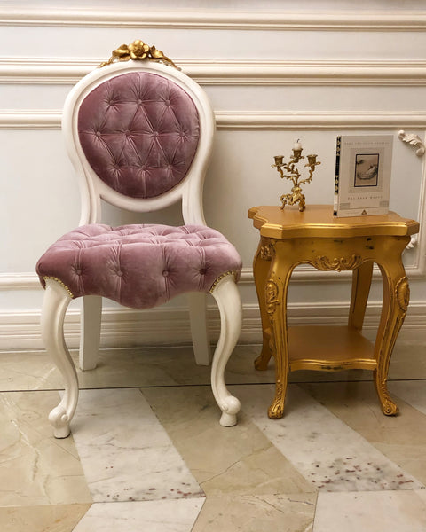 Louis XV dressing, dining or side chair with dramatic feet