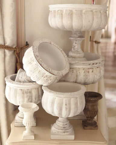 Renaissance inspired French urns, deep