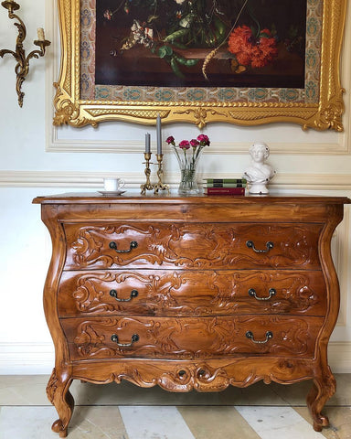 Surreal commode with bombé shape