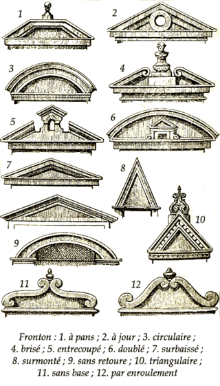 Pediment of rococo quintessence