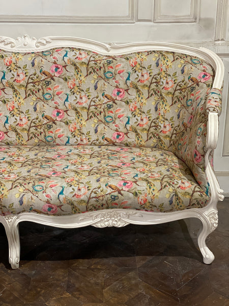Sofa of Louis XV elegance with a slightly higher back