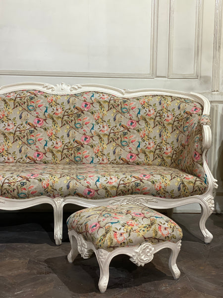 Sofa of Louis XV elegance with a slightly higher back